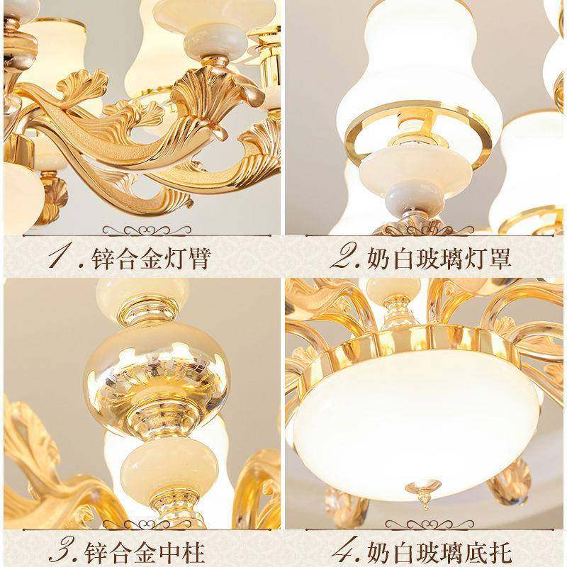 客厅灯简欧锌合金形欧式吊餐灯厅酒店水卧室灯家用客厅387晶枝吊