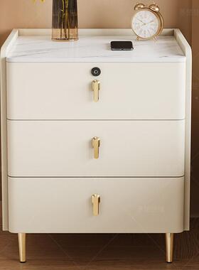 智能床柜床木三抽多功能现代简约头柜卧室家69339头用客厅意式实