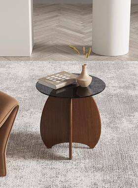 l几oft轻边几实现代简约小茶钢化玻璃木圆桌边奢柜LOFT-DPX客厅沙