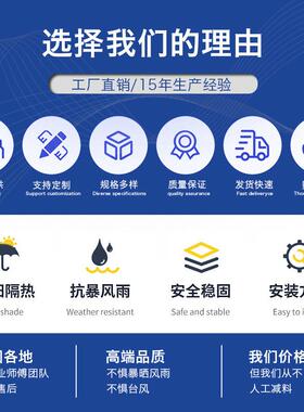 P耐力车棚户外庭停院汽C车1647棚别墅小区单位板防晒遮阳铝合金车