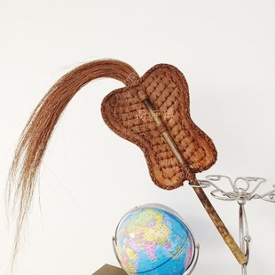 高师傅手工经典标准精编紫竹棕编芭蕉扇五明扇法器客厅装饰品摆件