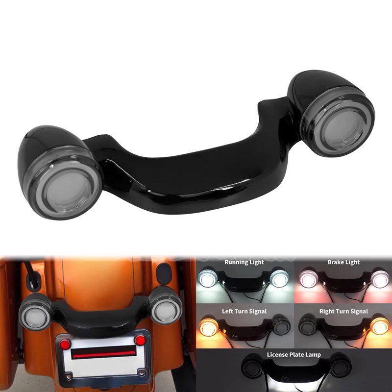 适用哈雷大滑翔 街道 路王改装后转向灯带支架  LED转向尾灯09-23