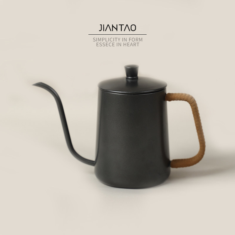 简陶手冲咖啡壶挂耳咖啡长嘴壶细口防烫把手304不锈钢冲泡壶带盖