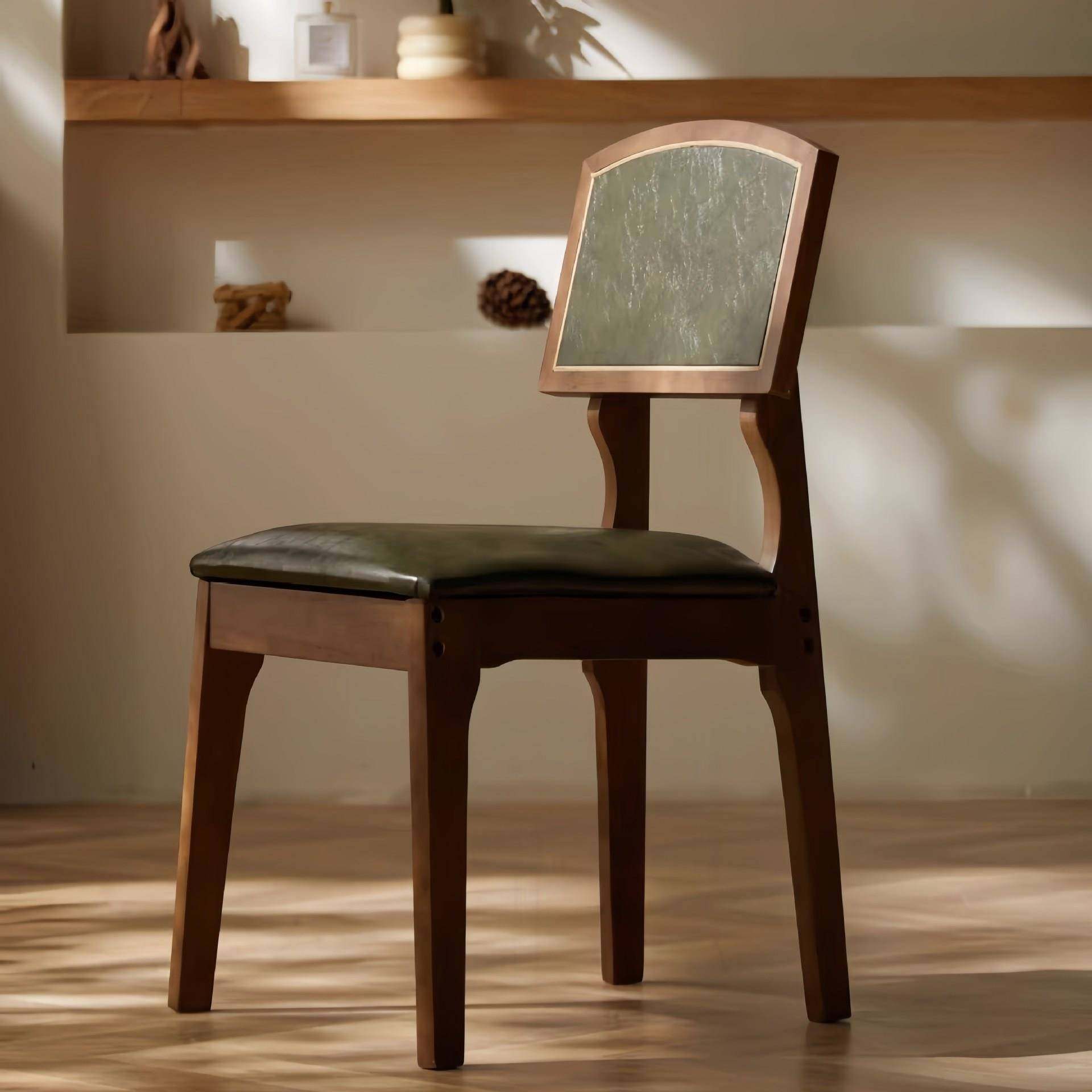 实木餐椅组装现代简约设计师靠背酒店家用家具餐厅咖啡休闲桌椅子