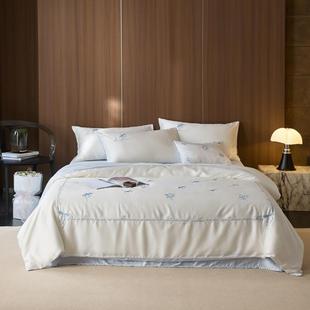 新款60S奥地利兰精天丝精致蝴蝶绣花春夏四件套-赫伯娜