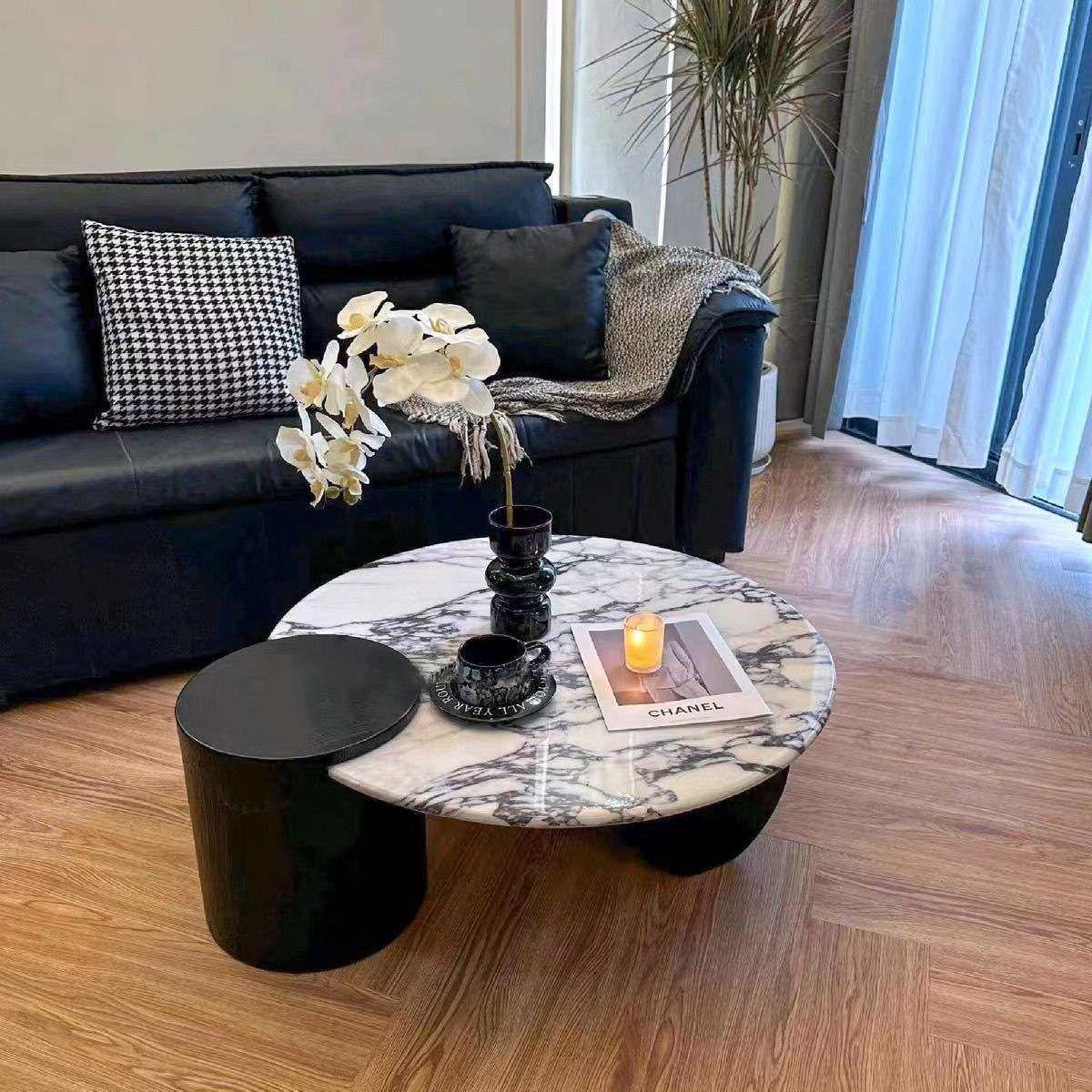 法式大理石茶几岩板家用小户型客厅圆形轻奢中古风简约茶几,电子元器件市场,其它元器件,淘宝优惠券,粉丝福利购,淘宝优惠卷