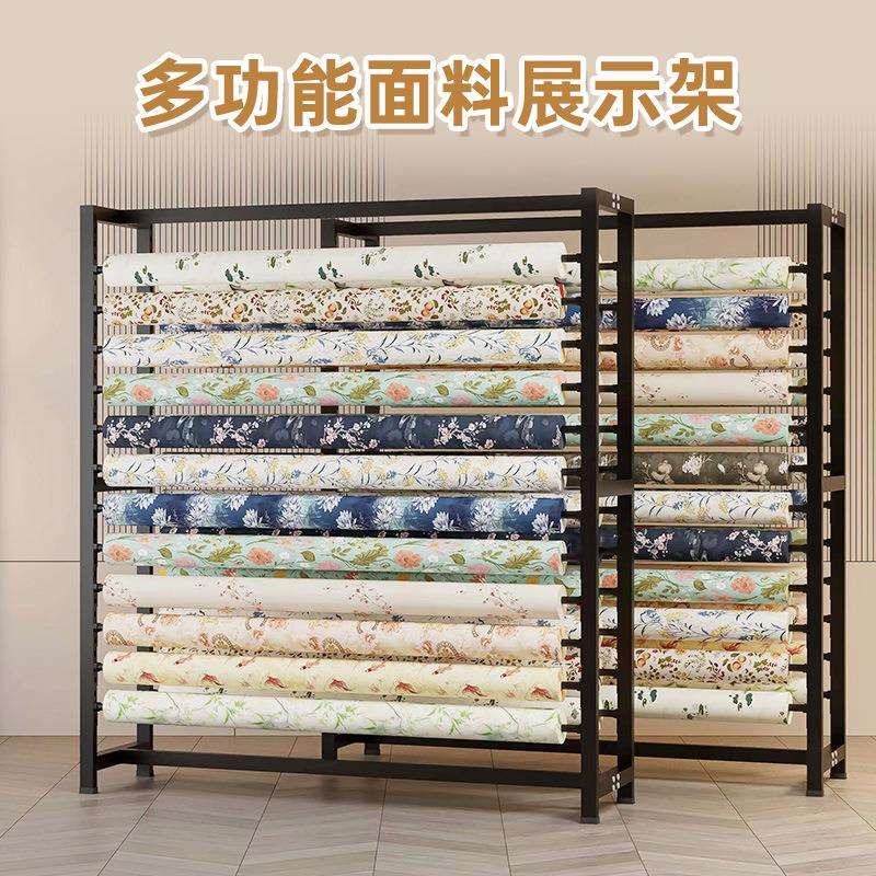 纺织布料面料展示架家纺布卷布样吊卡货架布匹架桌布地毯皮革架子