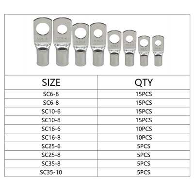 跨境电商货源SC系列窥口铜接线端子Terminals连接器套装100pcs