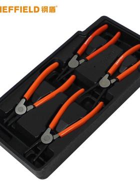 钢盾S0250304件套卡簧钳组合综合性组合工具德式弯嘴钳弹簧钳