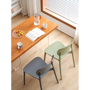 加厚塑料椅子休闲时尚餐椅家用网红大人餐桌凳子塑胶靠背洽谈桌椅