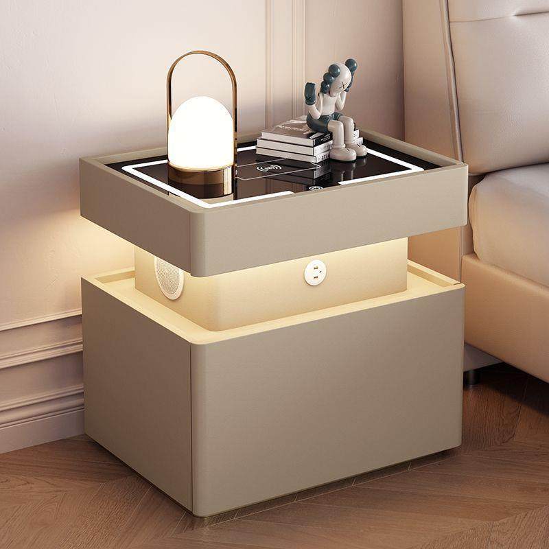 智能床头柜隐藏式保险箱轻奢时尚声控灯光多功能床边柜免安装木,电子元器件市场,其它元器件,淘宝优惠券,粉丝福利购,淘宝优惠卷