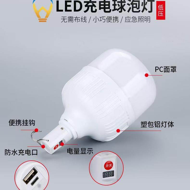 源头厂家直供太阳能户外家用应急遥控LED智能充电灯泡 露营野营帐