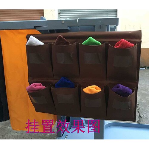 8口抹布袋酒店客房工作车工具车清洁车布草毛巾收纳区分挂式布袋