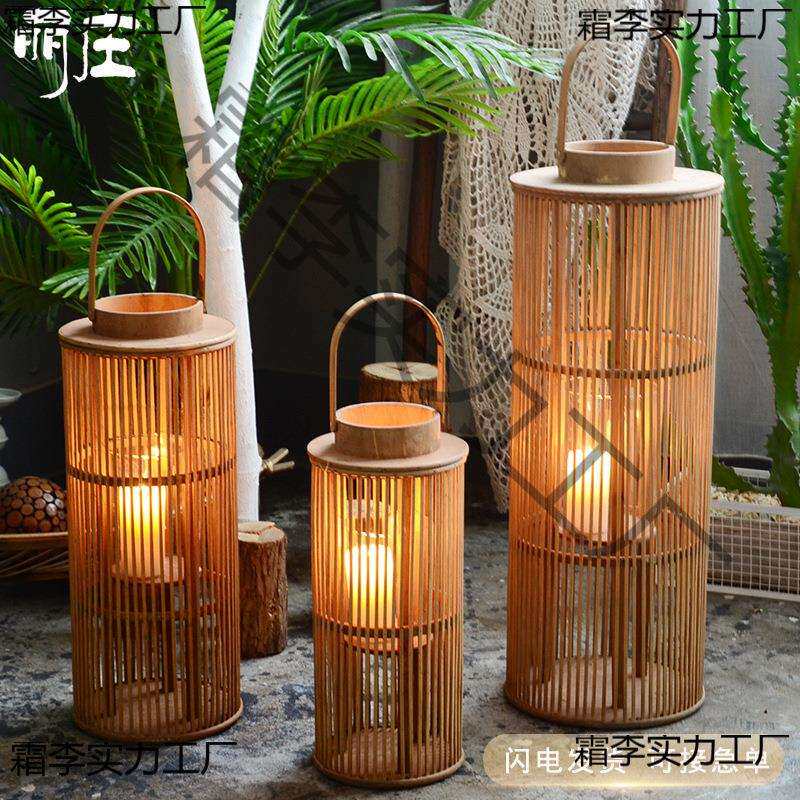 丽庄复古风欧式烛台蜡烛托咖啡屋落地风灯摆件古风咖啡店灯笼装饰图片