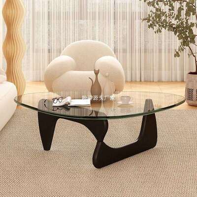 玻璃茶几客厅现代简约钢化玻璃小户型北欧风出租房异型三角茶几桌