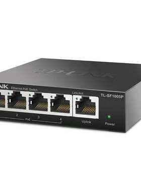TP-LINK TL-SF1005P 5口百兆POE供电交换机 4口网络监控 无线AP