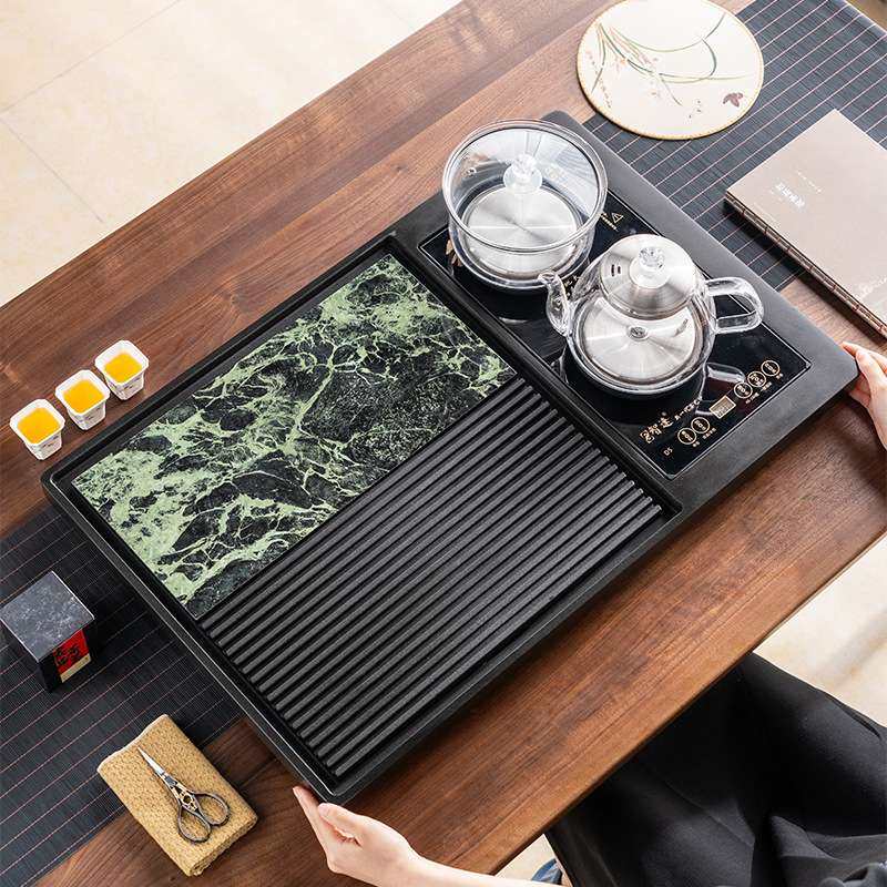 天然乌金石奢石岩板茶盘全自动烧水一体式电磁炉家用套装排水茶台,电子元器件市场,其它元器件,淘宝优惠券,粉丝福利购,淘宝优惠卷