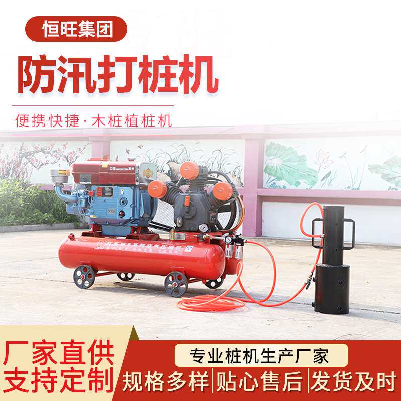 防汛打桩机 手持气动便携式植桩机 防汛抗洪打桩机柴油打桩机