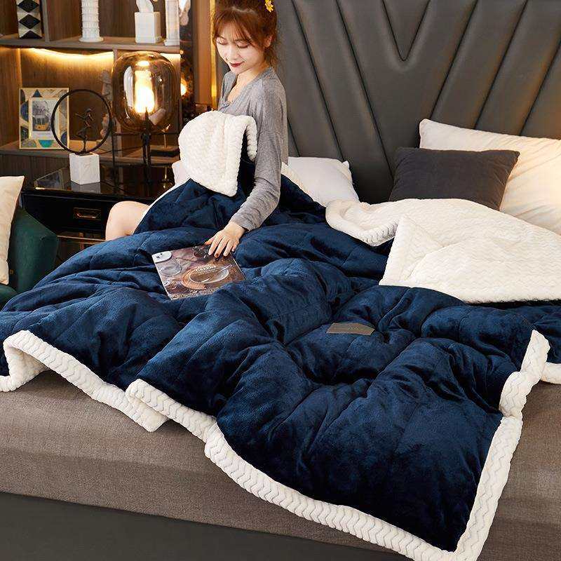 秋冬三层夹棉贝贝绒毯子保暖被毯法莱绒素色盖毯厚毛毯被,农用物资,其他肥料,淘宝优惠券,粉丝福利购,淘宝优惠卷