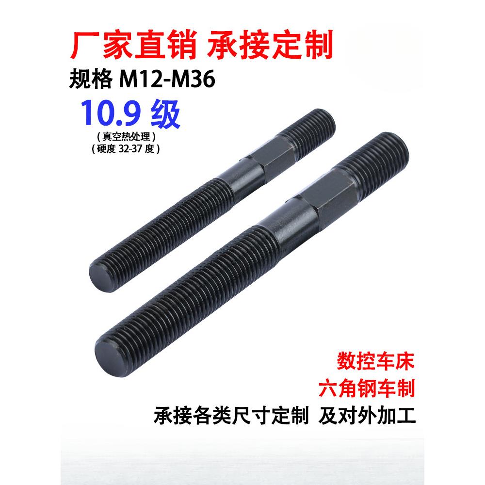 10.9级中六角双头螺丝/注塑机模具压板螺丝/螺栓/螺杆M12-36图片