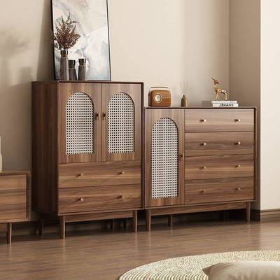 斗柜实木多功能抽屉柜收纳柜现代客厅卧室靠墙五斗六斗带门储物柜
