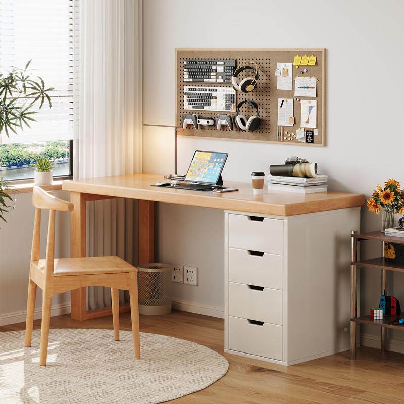 户实桌木书桌带抽屉柜家用学AES习写字书房办卧公电脑桌小型写字