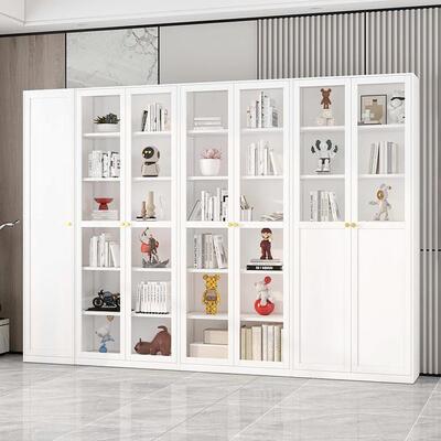 铁艺玻璃门柜书窄家用展示儿童落地TPO书架储物柜客厅柜柜收纳置