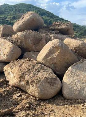 天然黄石林园观101701石驳岸假山景黄石造景石吨石位黄石