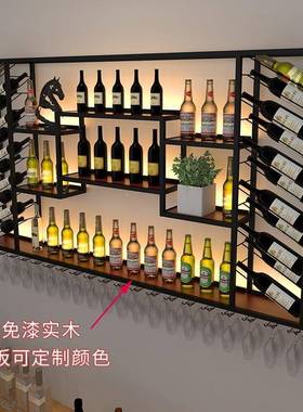 民客宿艺隔断展红酒架厅屏风装饰隔断铁LD-92301现代音乐酒吧酒柜