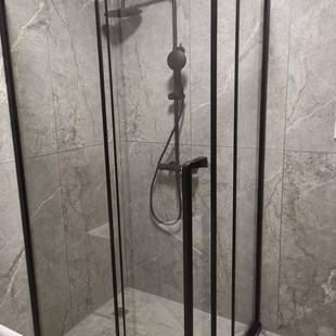 酒店工卫生间淋浴洗澡浴室沐浴房弧扇房形不房锈程钢简易干694湿