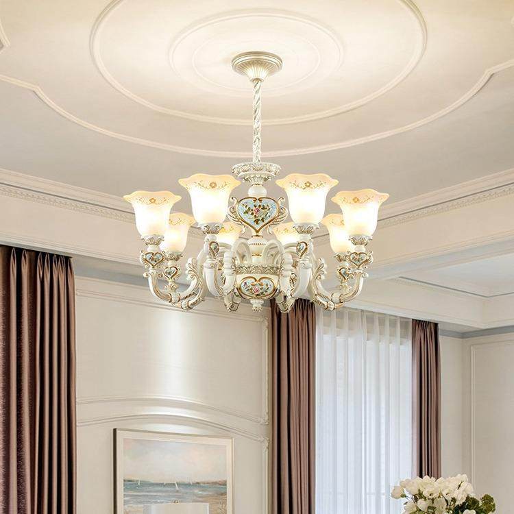 欧式吊灯树温欧馨客厅大吊脂灯简式复古家餐厅F5749灯用大气个性