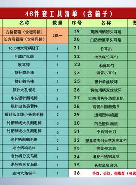 天UTU艺耳工具专师业套装挖耳勺掏耳朵工具套铝装箱46件采套技用