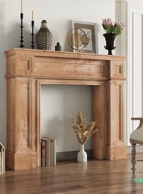 美式实木复民宿壁炉装柜法ZRF式欧式简约壁古炉饰架置物摄婚礼影