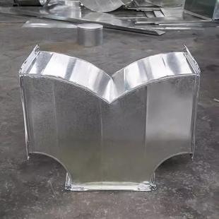 镀锌白铁皮方三头通排风管件管风管管配件783方形共板Y型接通风道