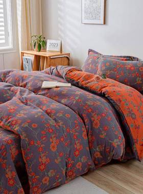 直播爆款婴级纯棉双单层纱四件母套021210加双层密AB版被套床套件