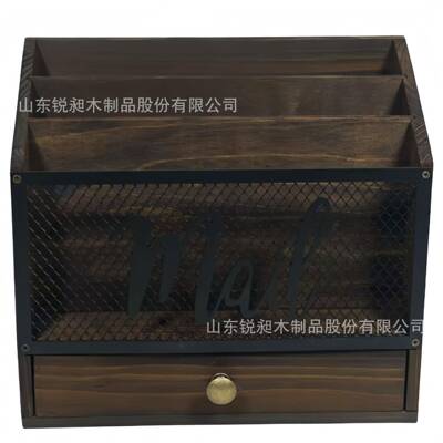 分木制文件收纳收纳盒盒古复乡存村风文件储盒木制邮件盒桌面邮件
