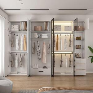 ShJH柜现代简约衣柜卧室家用玻璃对开门纳收子新款网红储458H物收