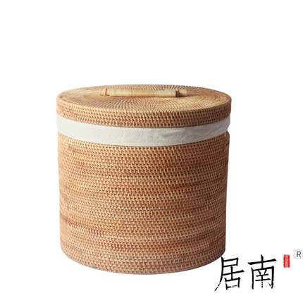 越衬南藤编脏衣篮脏衣桶收纳篮带盖带室ZY-6内布艺卧创意收纳筐