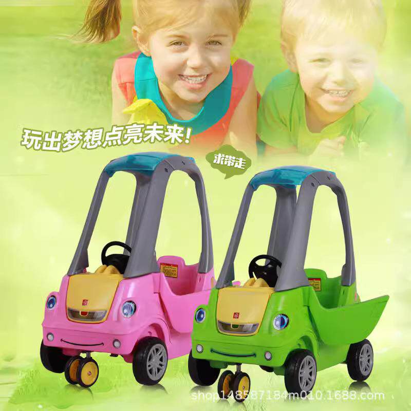 儿童欧式小房车公主车幼儿园音乐助力车滑行学步车小孩玩具童车