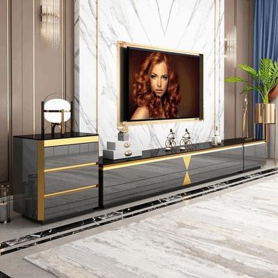 高端轻奢1.62.4米电视柜茶几组合大气客厅后现代简约高级玻璃墙柜