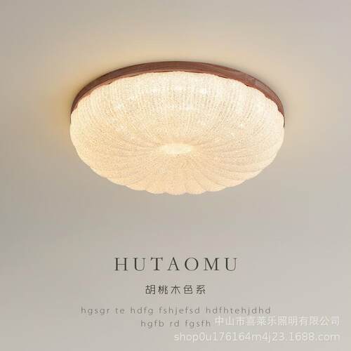 复古仿水晶吸顶灯卧室主卧灯高级感大气简约新款美式实木房间灯具