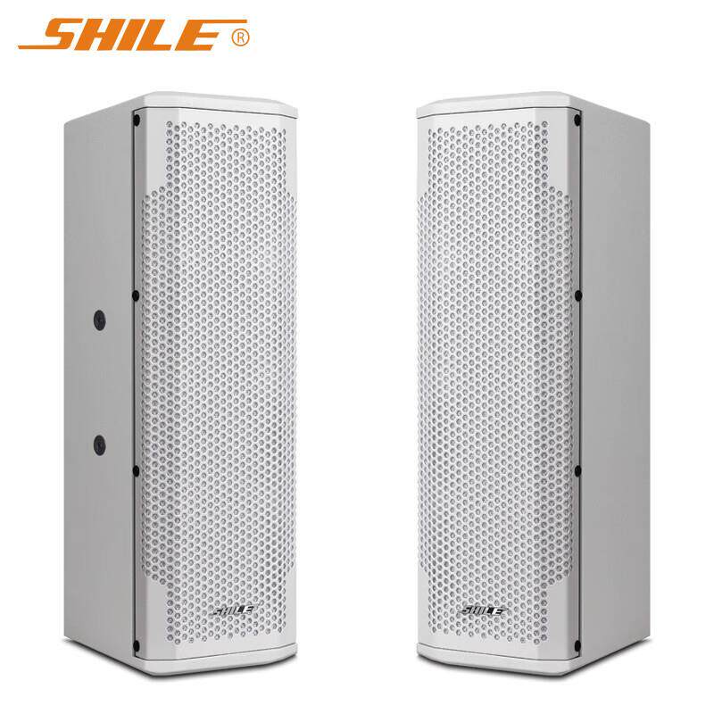 狮乐白色款高档会议音箱壁挂音柱多功能厅培训室无源音箱一对