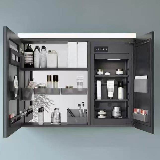 LED带灯镜柜美妆冰箱冷藏柜智能挂式可调光浴室镜柜卫生间收纳柜