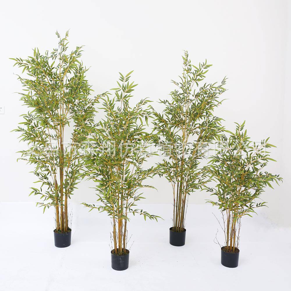 仿真富贵竹子盆栽新款小竹叶装饰绿植室内客厅家居摆件园林景观