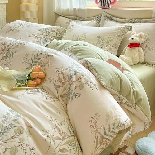 秋冬加厚磨毛全棉四件套南通家纺纯棉床单被罩床上用品被套三件套