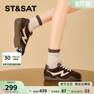 星期六加绒德训鞋女款2026春季新款内增高复古红色运动鞋赛车鞋子