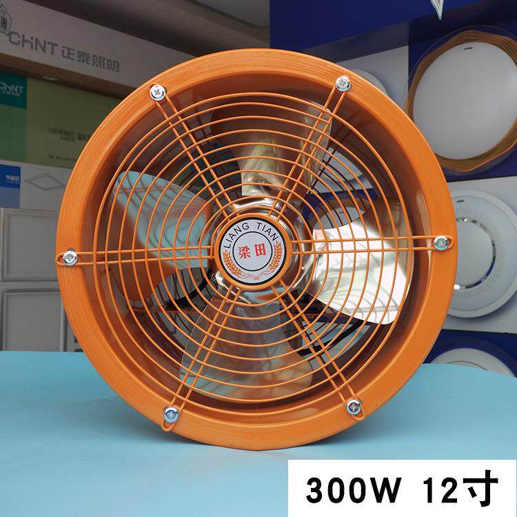 梁田高速风机低噪音带网抽风机抽风机换气扇12寸300W大功率工业级