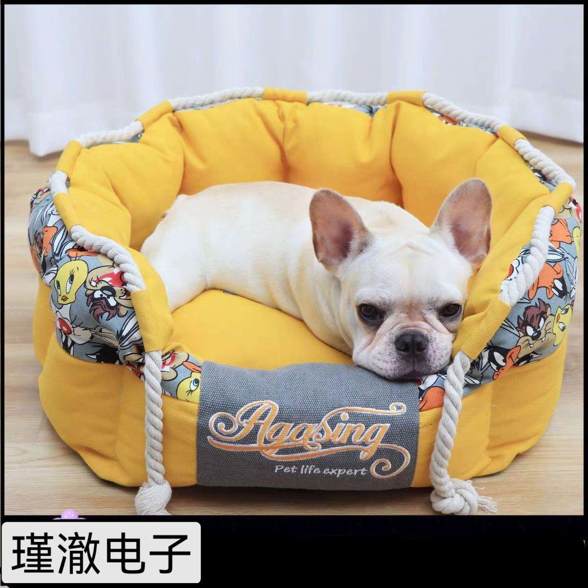 法斗狗窝冬天保暖中小型犬可拆洗狗床四季通用泰迪比熊雪纳瑞狗窝