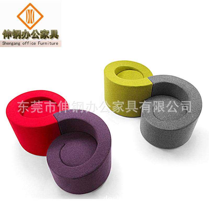 绒布沙发茶几家用休闲私密创意客厅转角按摩东莞办公家具