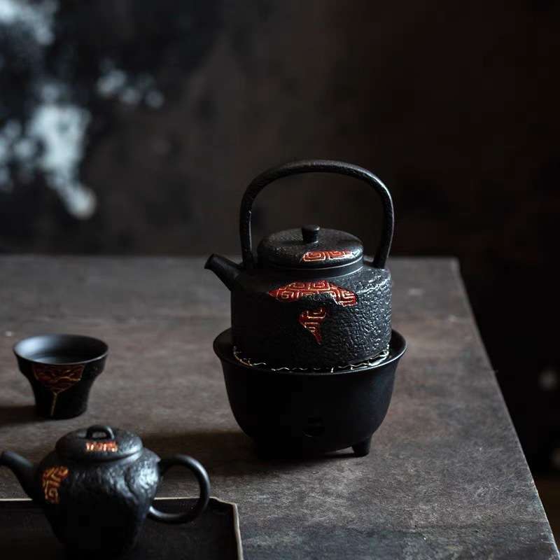 手作大漆家用泡茶提梁壶带茶网烧水壶煮茶壶温茶围炉煮茶冲泡单壶